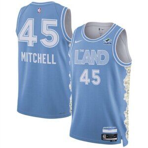 Mens 45 Donovan Mitchell Light Blue Stitched Jersey